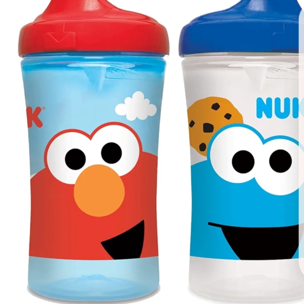 Cheerful Cartoon Face Cups Red and Blue